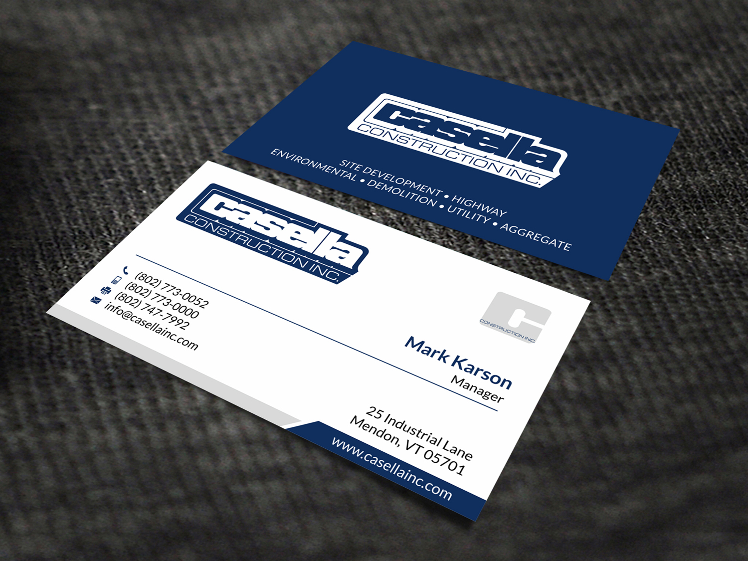 Design de Carte de Visite par SKYdesign pour Casella Construction | Design #14956691