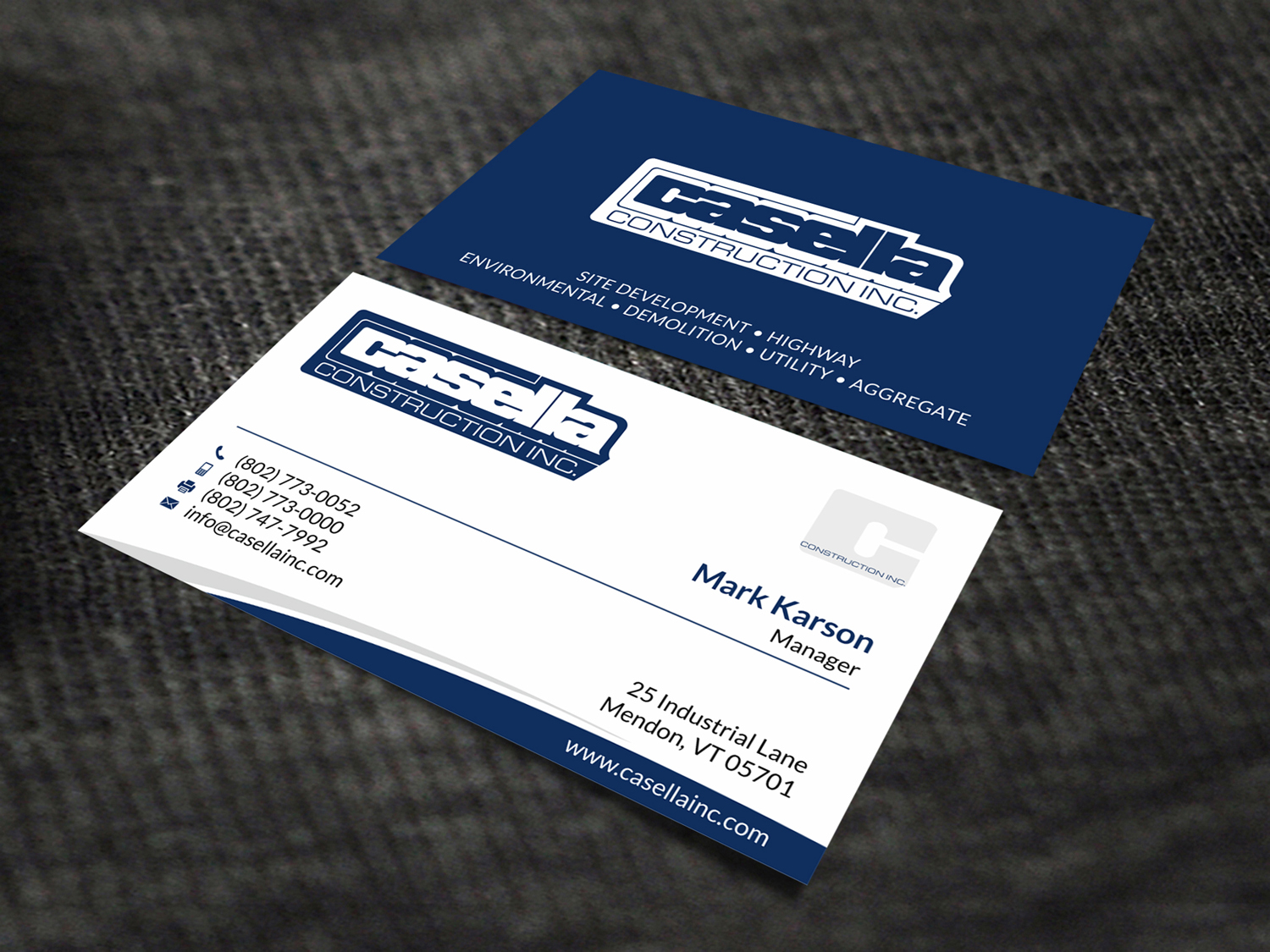 Design de Carte de Visite par SKYdesign pour Casella Construction | Design #14956692