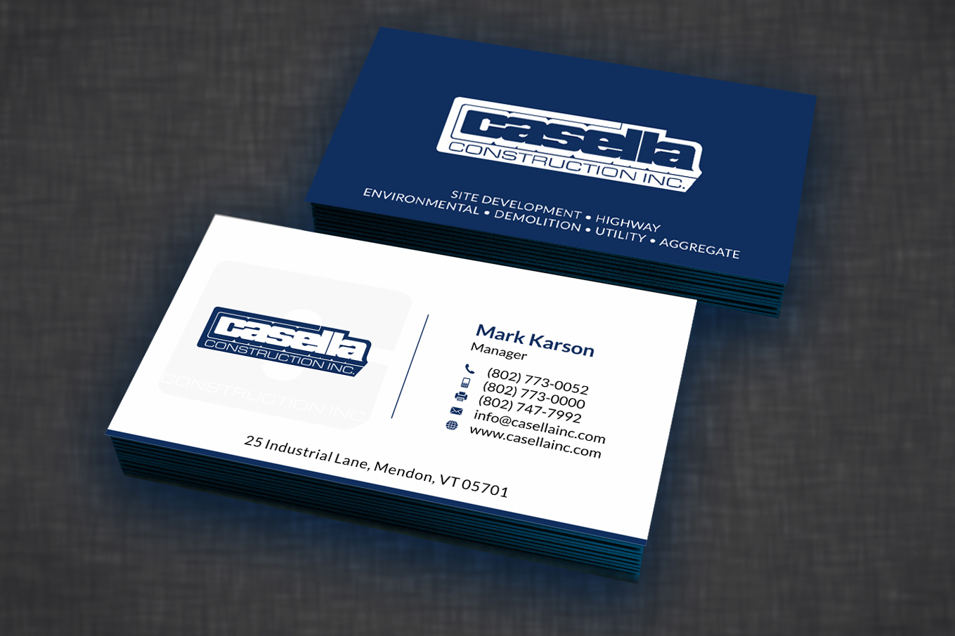 Design de Carte de Visite par SKYdesign pour Casella Construction | Design #14956701