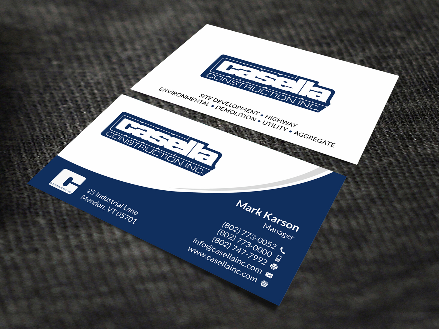 Design de Carte de Visite par SKYdesign pour Casella Construction | Design #14956707