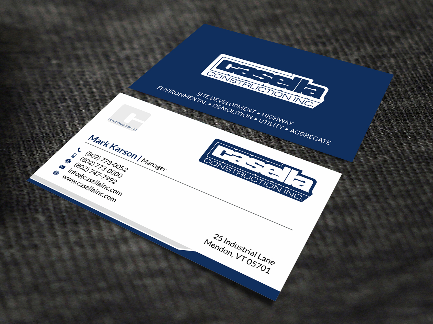 Design de Carte de Visite par SKYdesign pour Casella Construction | Design #14956709