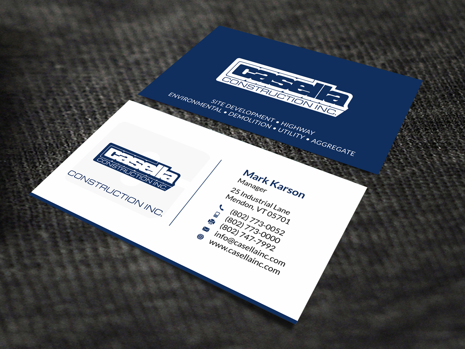 Design de Carte de Visite par SKYdesign pour Casella Construction | Design #14956710