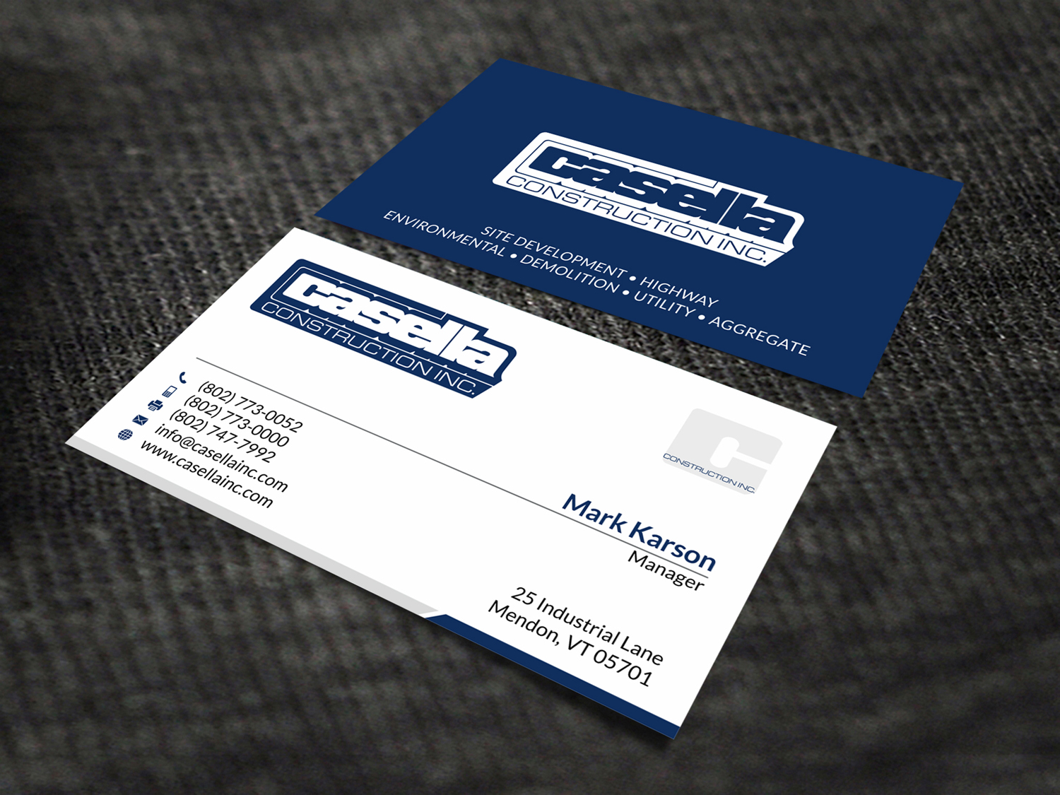 Design de Carte de Visite par SKYdesign pour Casella Construction | Design #14956711