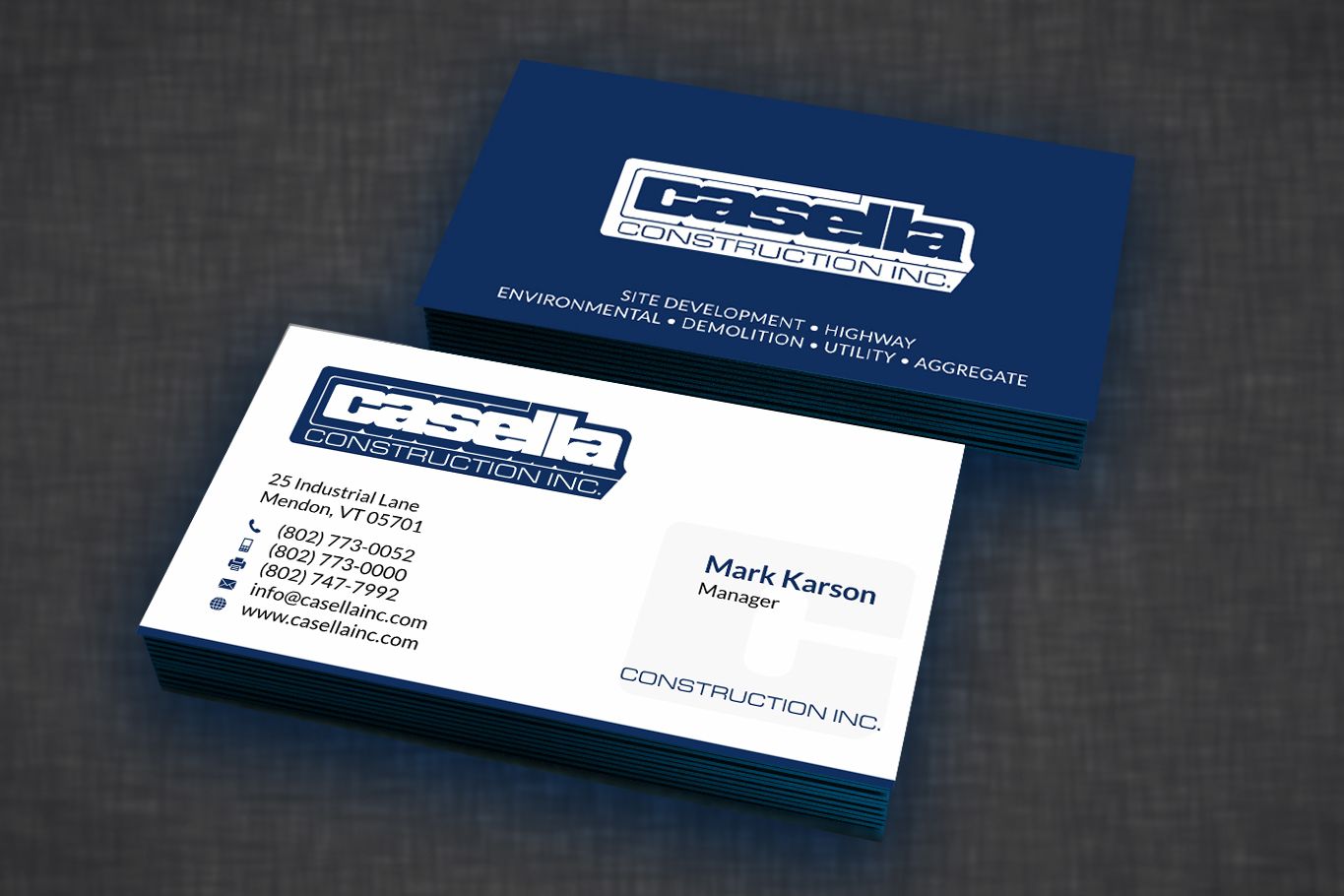 Design de Carte de Visite par SKYdesign pour Casella Construction | Design #14956716