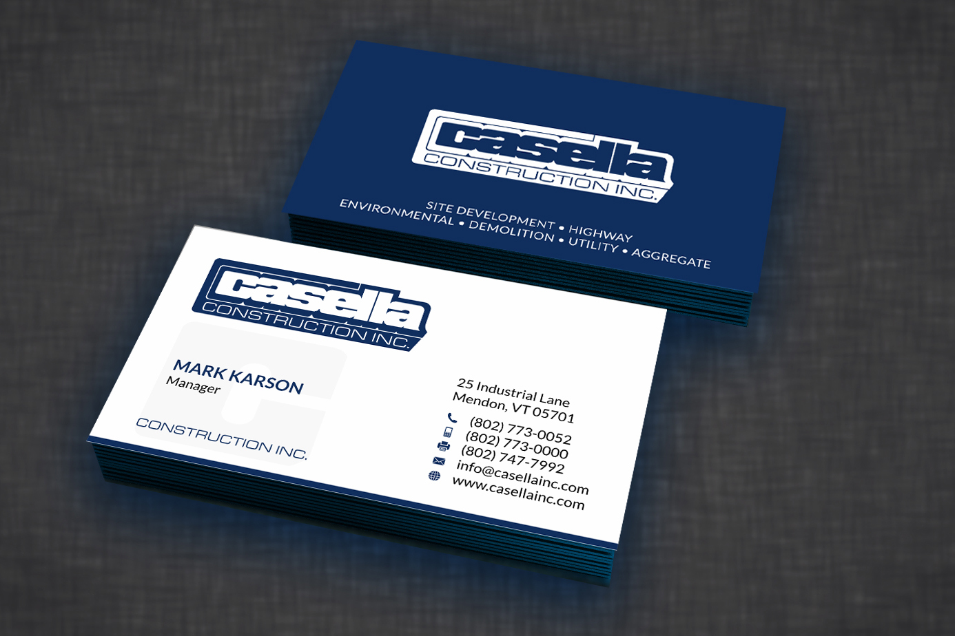Design de Carte de Visite par SKYdesign pour Casella Construction | Design #14956718
