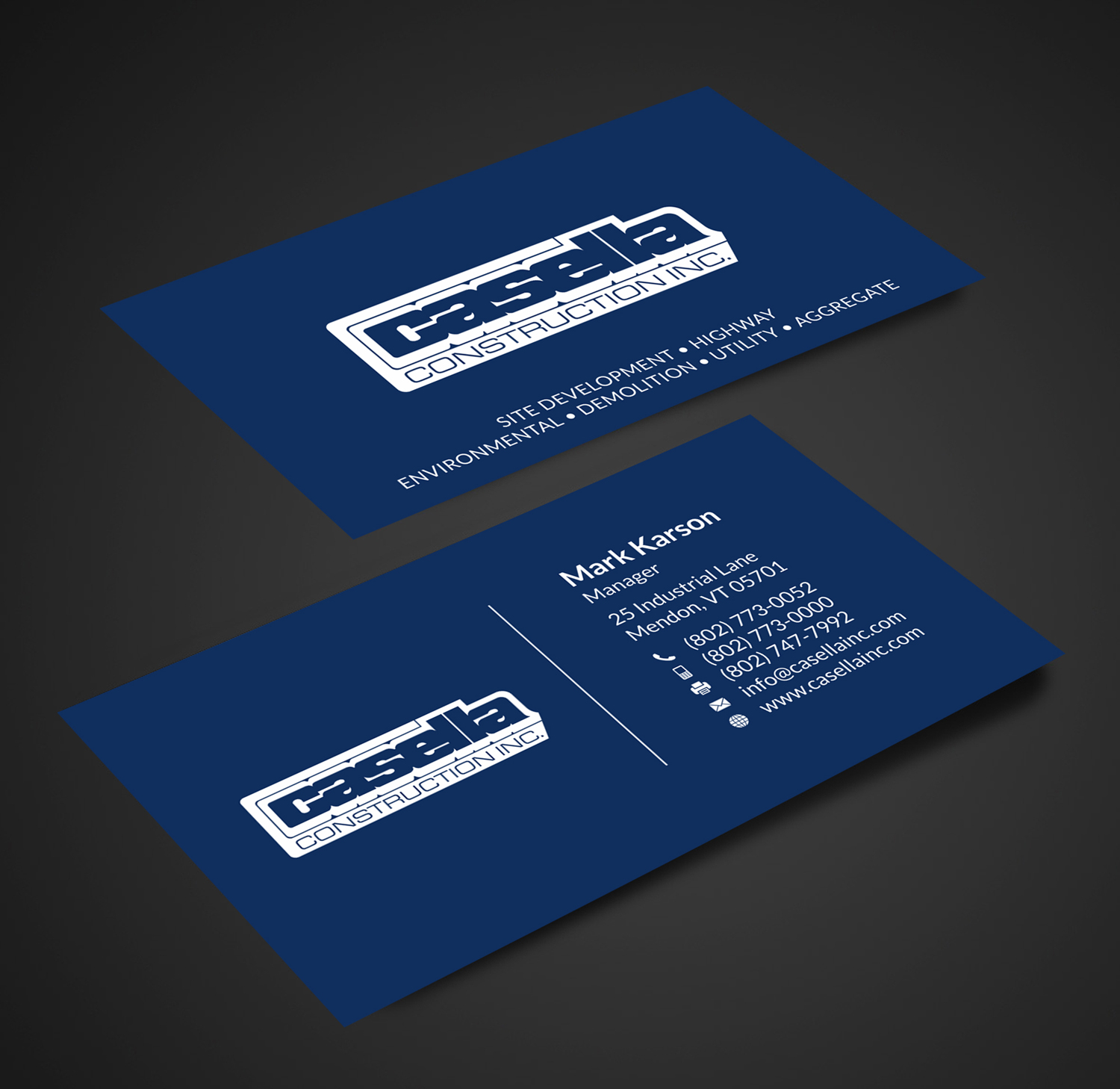 Design de Carte de Visite par SKYdesign pour Casella Construction | Design #14956720