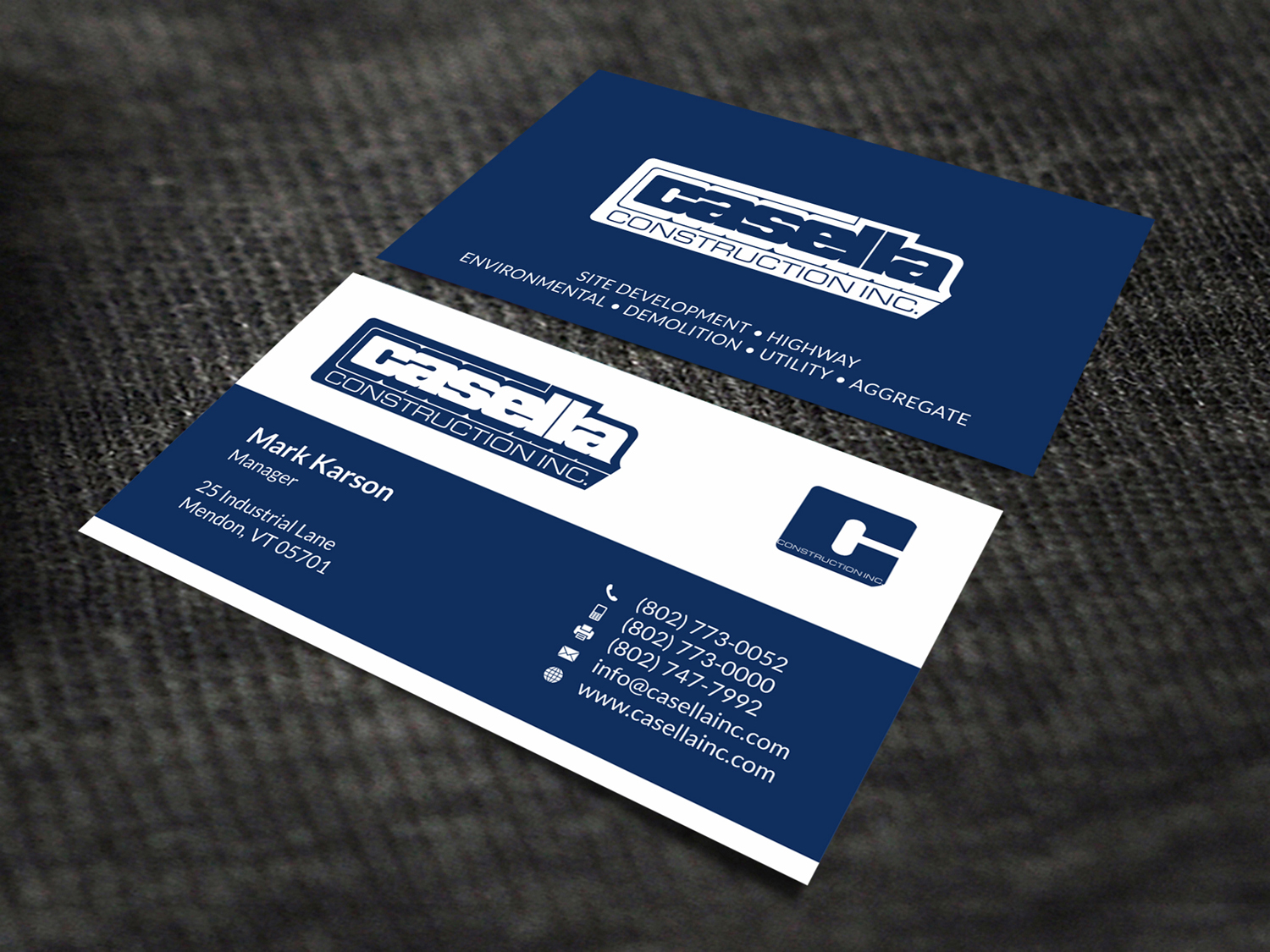 Design de Carte de Visite par SKYdesign pour Casella Construction | Design #14956723