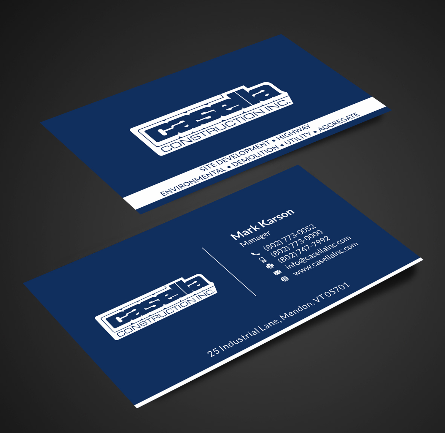 Design de Carte de Visite par SKYdesign pour Casella Construction | Design #14956731