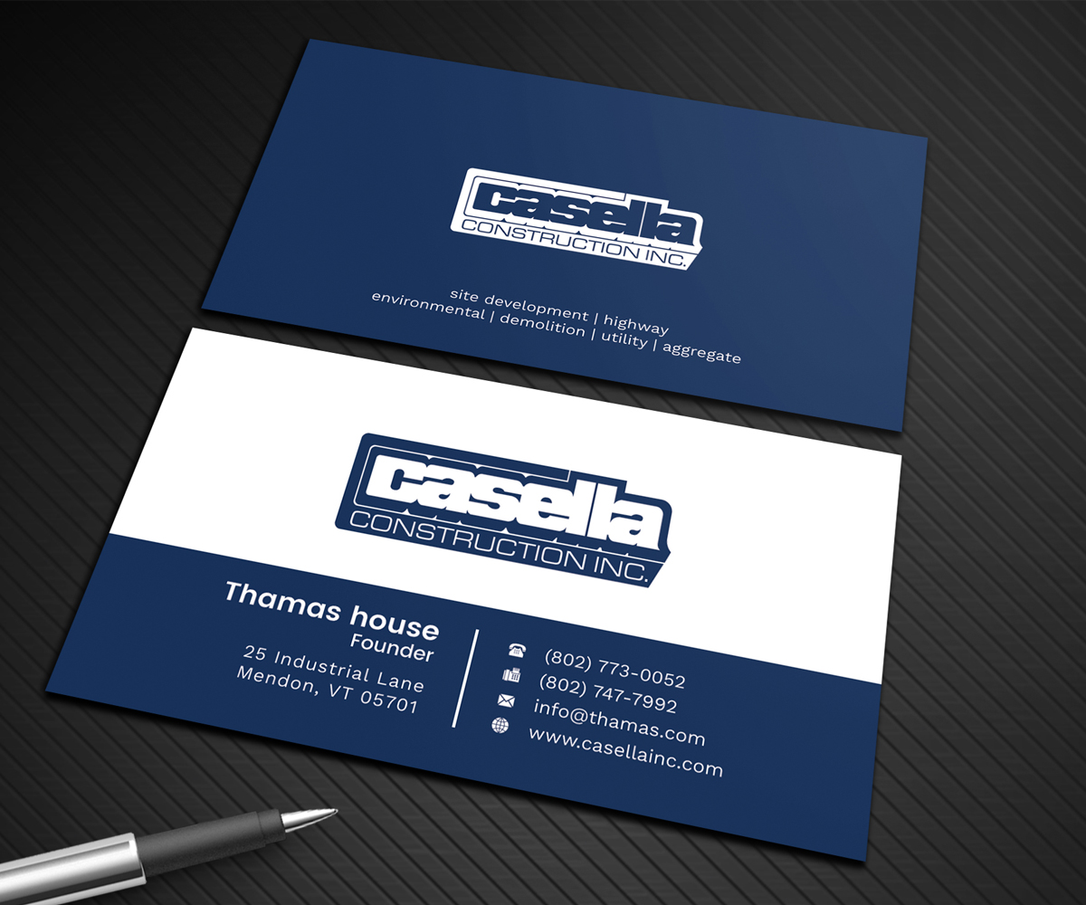 Design de Carte de Visite par Graphic Flame pour Casella Construction | Design #14931517