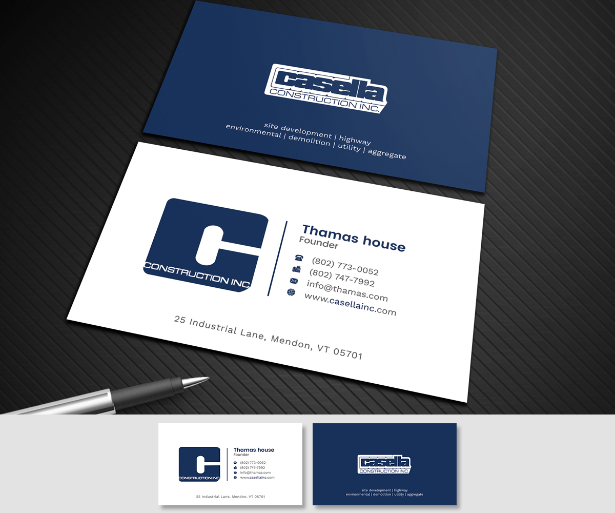 Design de Carte de Visite par Graphic Flame pour Casella Construction | Design #14931518