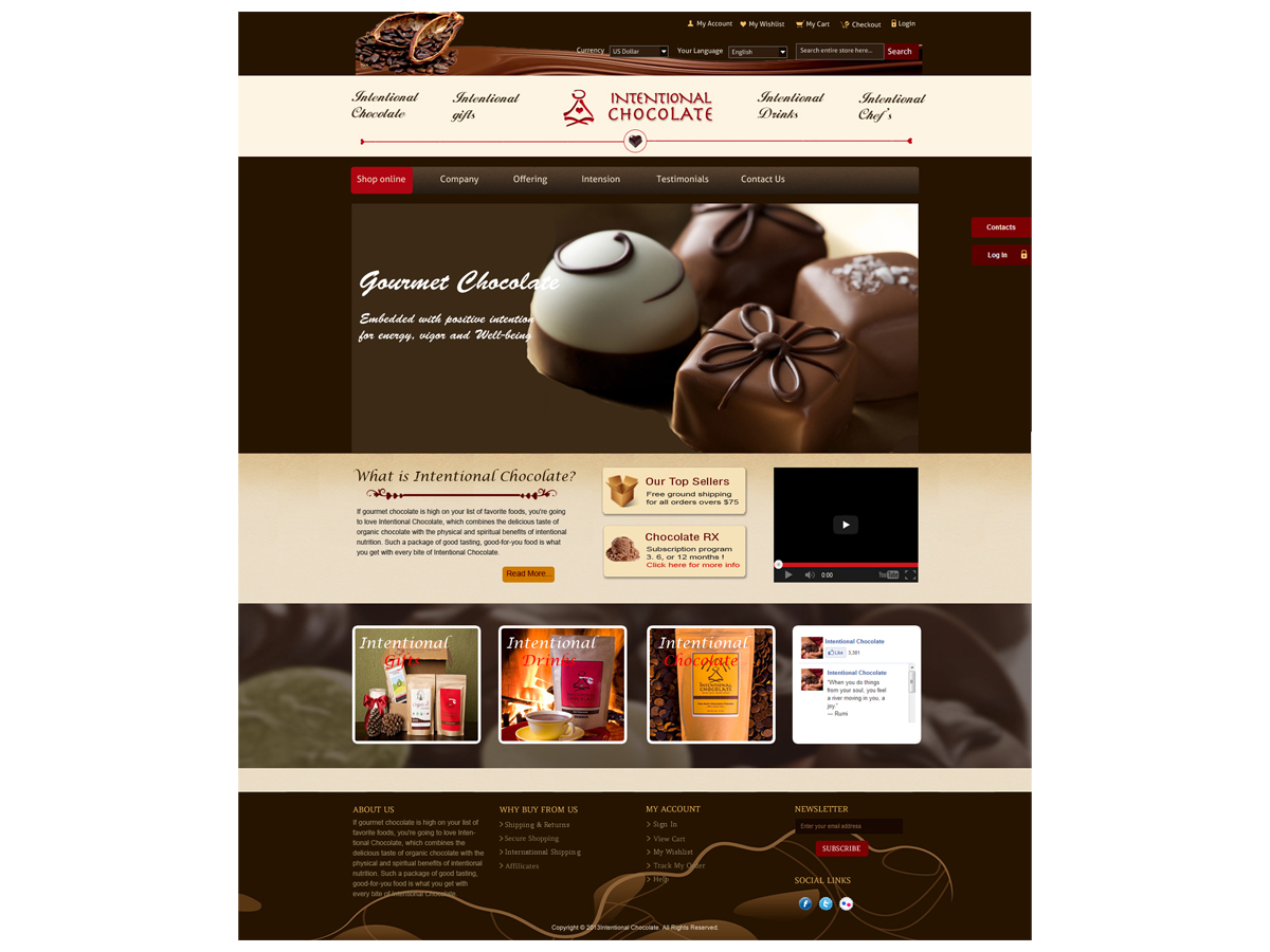 Web Design by Jessi Siriit for Intentional Chocolate, LLC | Design #2585196