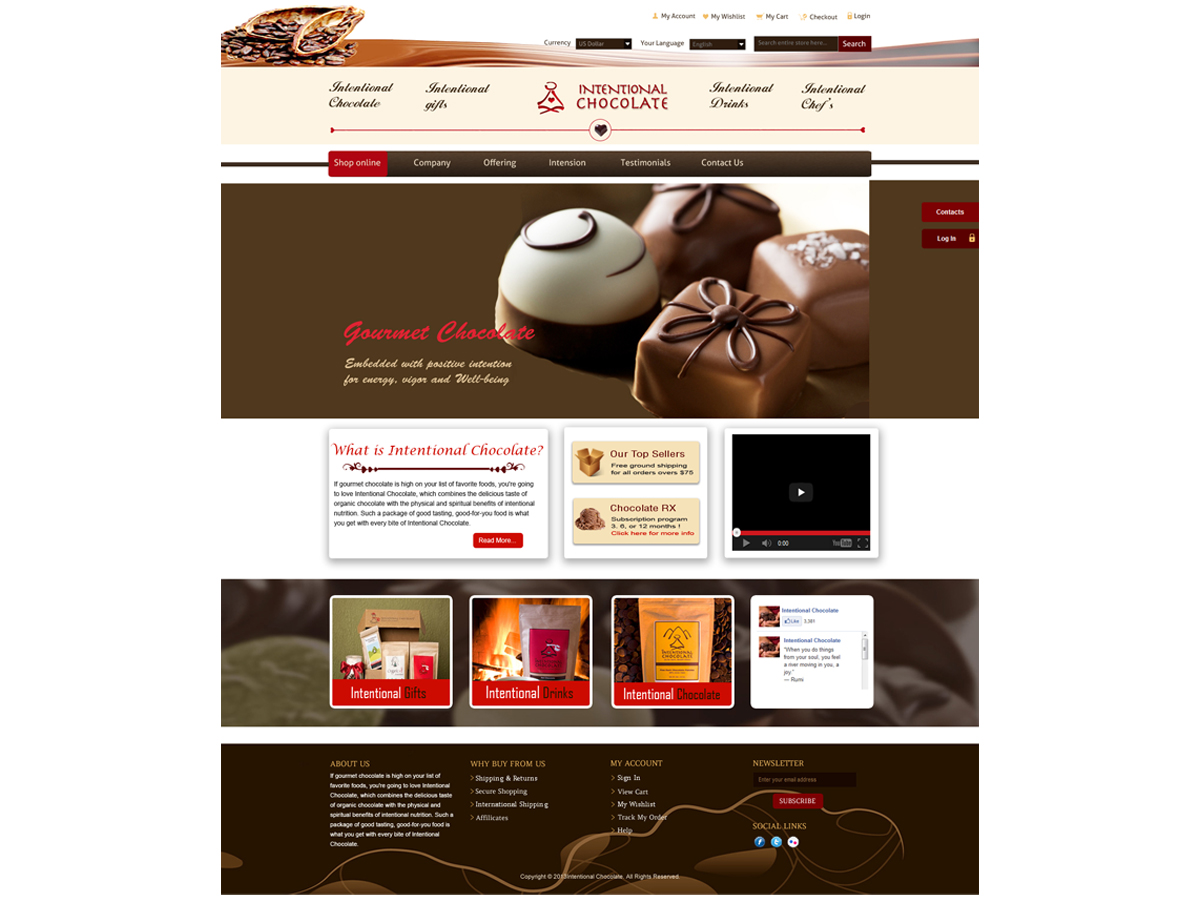 Web Design by Jessi Siriit for Intentional Chocolate, LLC | Design #2585199