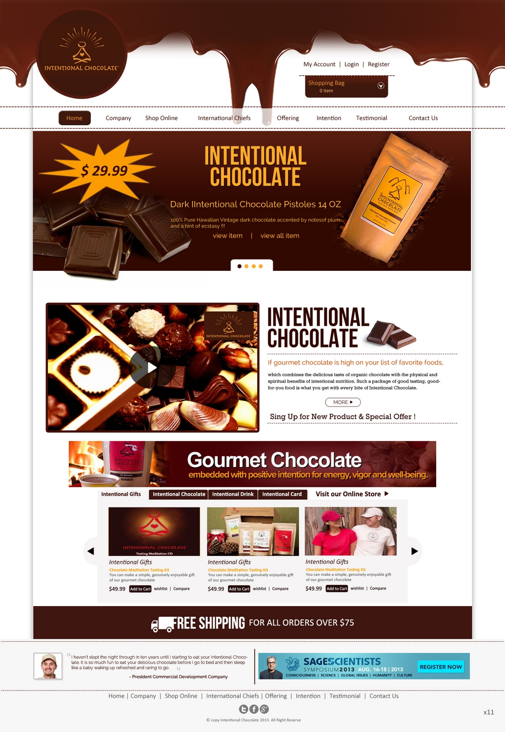 Web Design by pb for Intentional Chocolate, LLC | Design #2574925