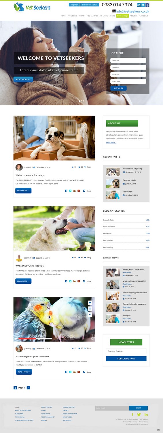 Web Design par pb pour Vet Seekers Ltd | Design #15067899