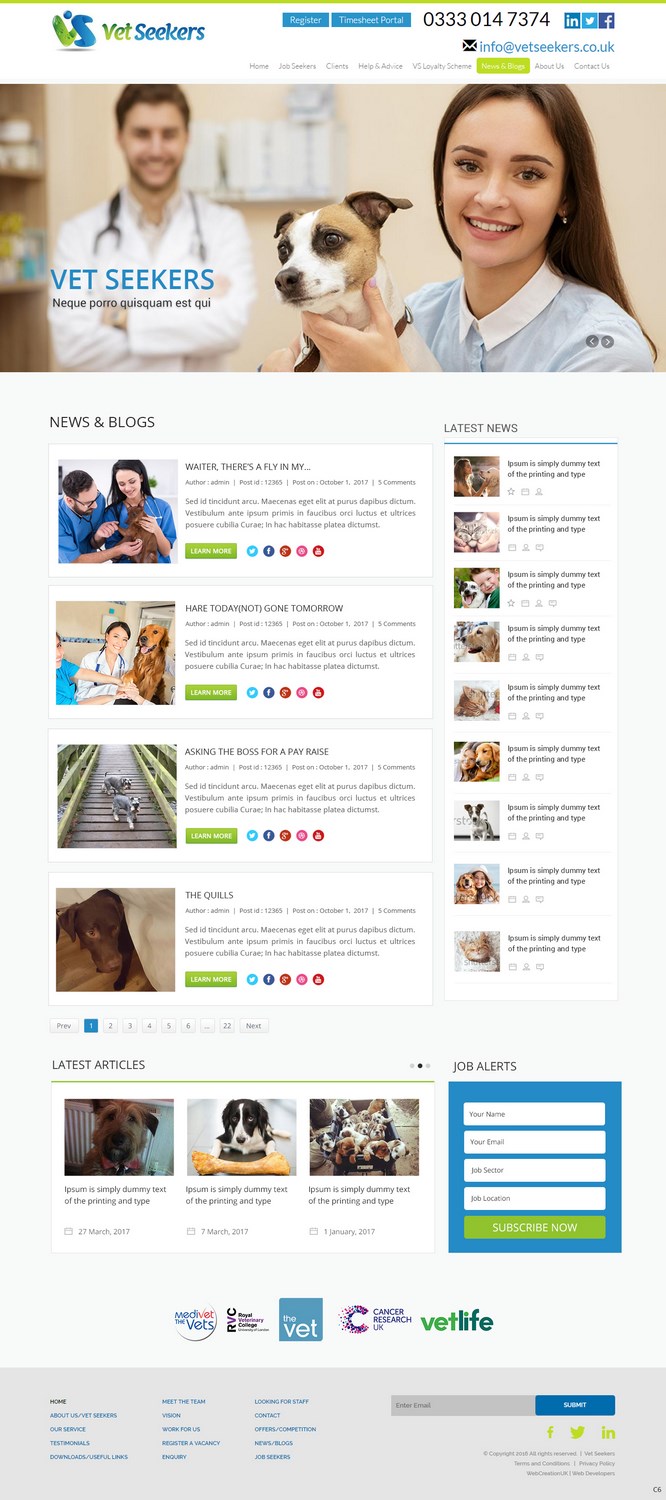 Diseño Web por pb para Vet Seekers Ltd | Diseño #15067908