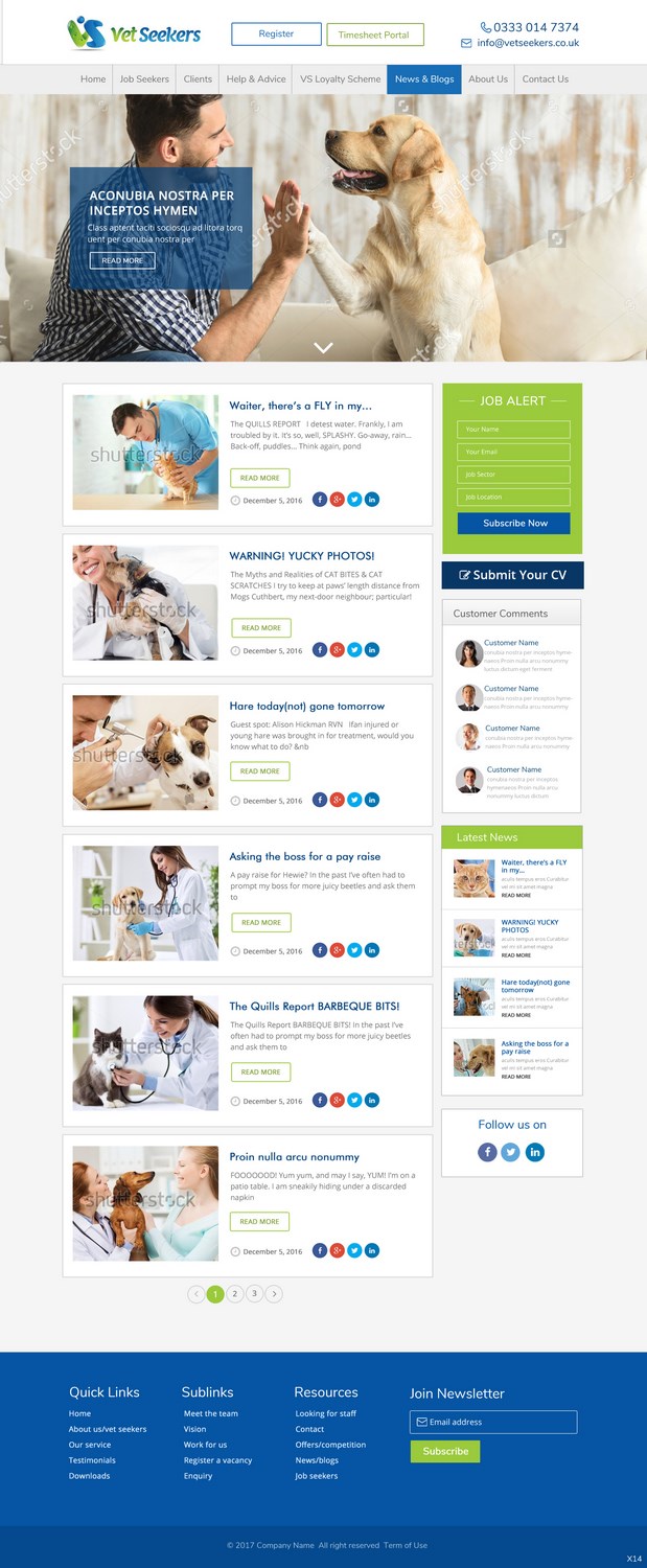 Web Design par pb pour Vet Seekers Ltd | Design #15118271