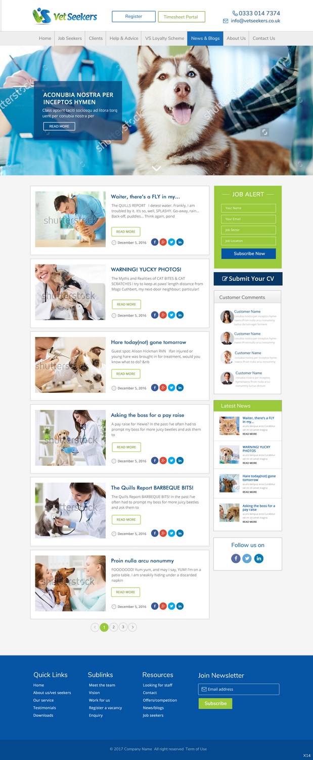 Web Design par pb pour Vet Seekers Ltd | Design #15118272