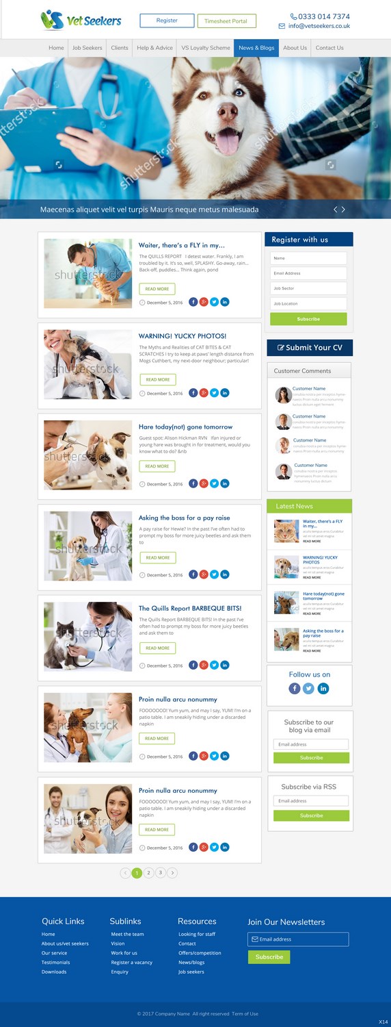 Web Design par pb pour Vet Seekers Ltd | Design #15129388