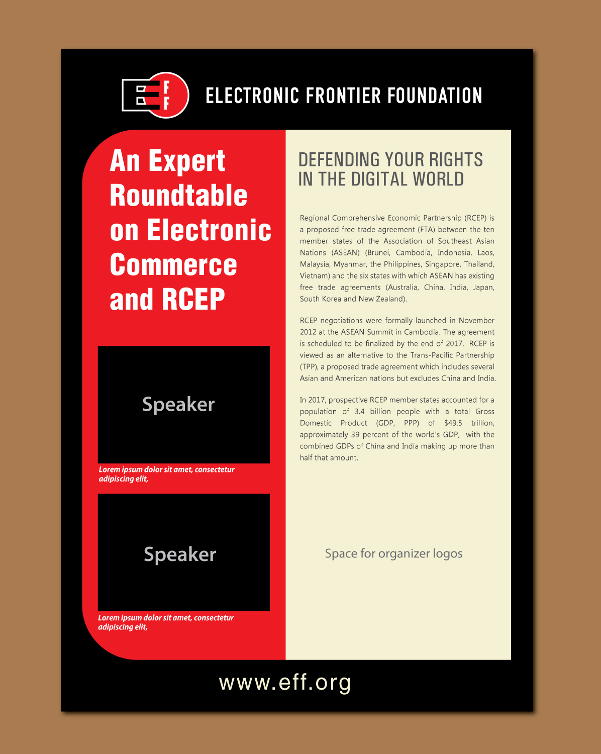 Flyer Design by meet007 for Electronic Frontier Foundation | Design #14988282
