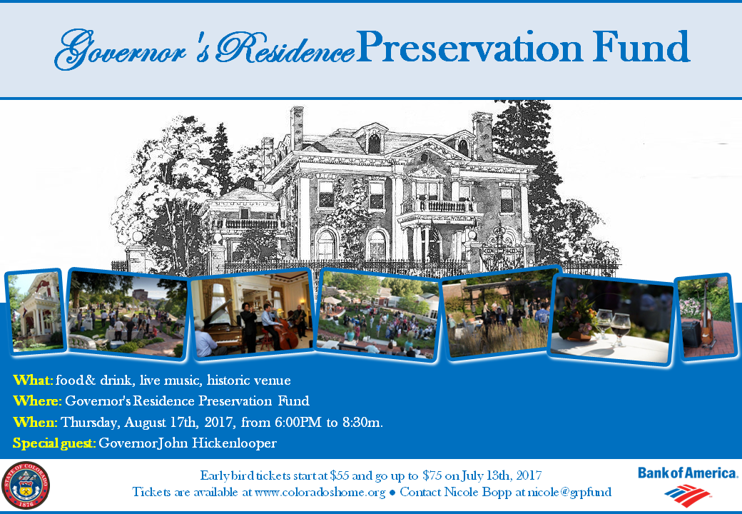 Design de Poster par blogerul pour Governor's Residence Preservation Fund | Design #14940382
