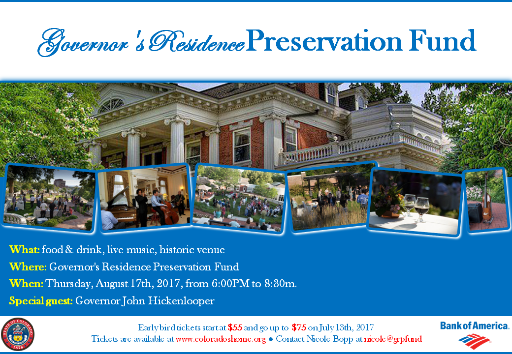 Design de Poster par blogerul pour Governor's Residence Preservation Fund | Design #14940383