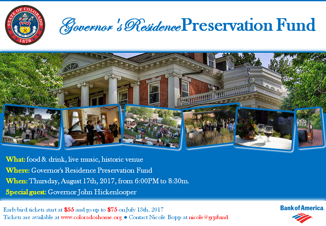 Design de Poster par blogerul pour Governor's Residence Preservation Fund | Design #14940384
