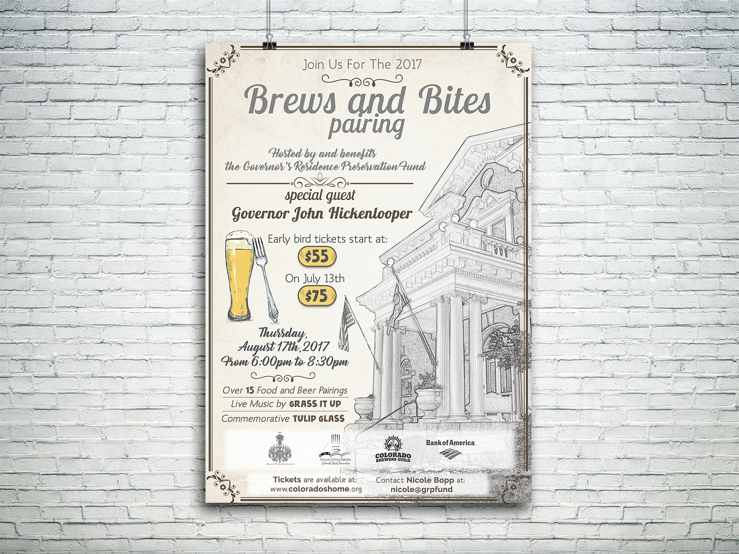 Poster Design by Lesaba Design for Governor's Residence Preservation Fund | Design #14934375