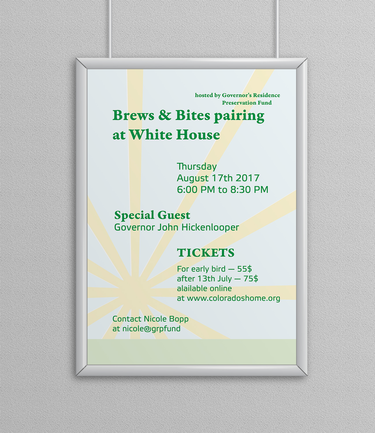 Poster Design by Stock and Go for Governor's Residence Preservation Fund | Design #14970119