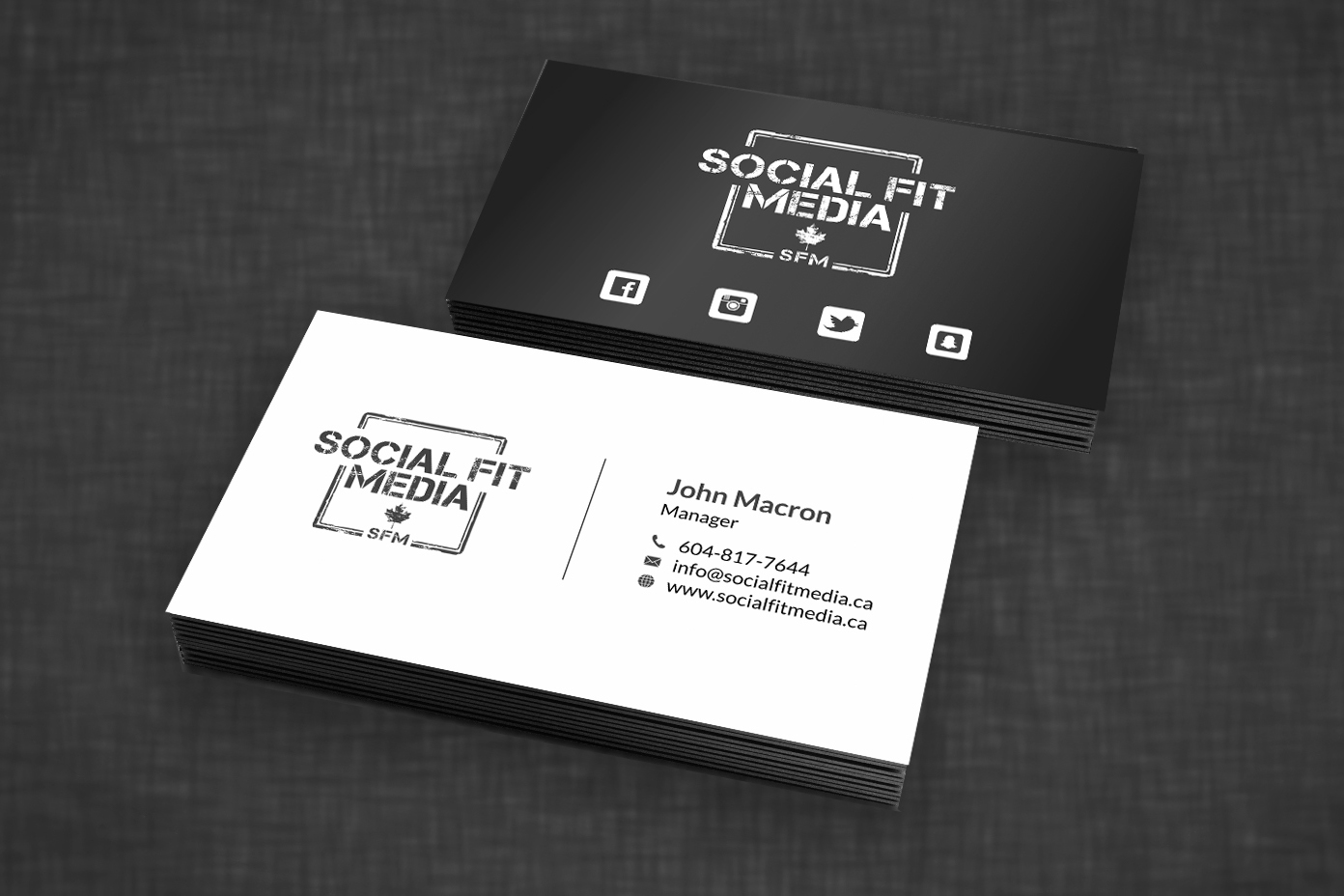 Business Card Design by SKYdesign for Social Fit Media | Design #14941281