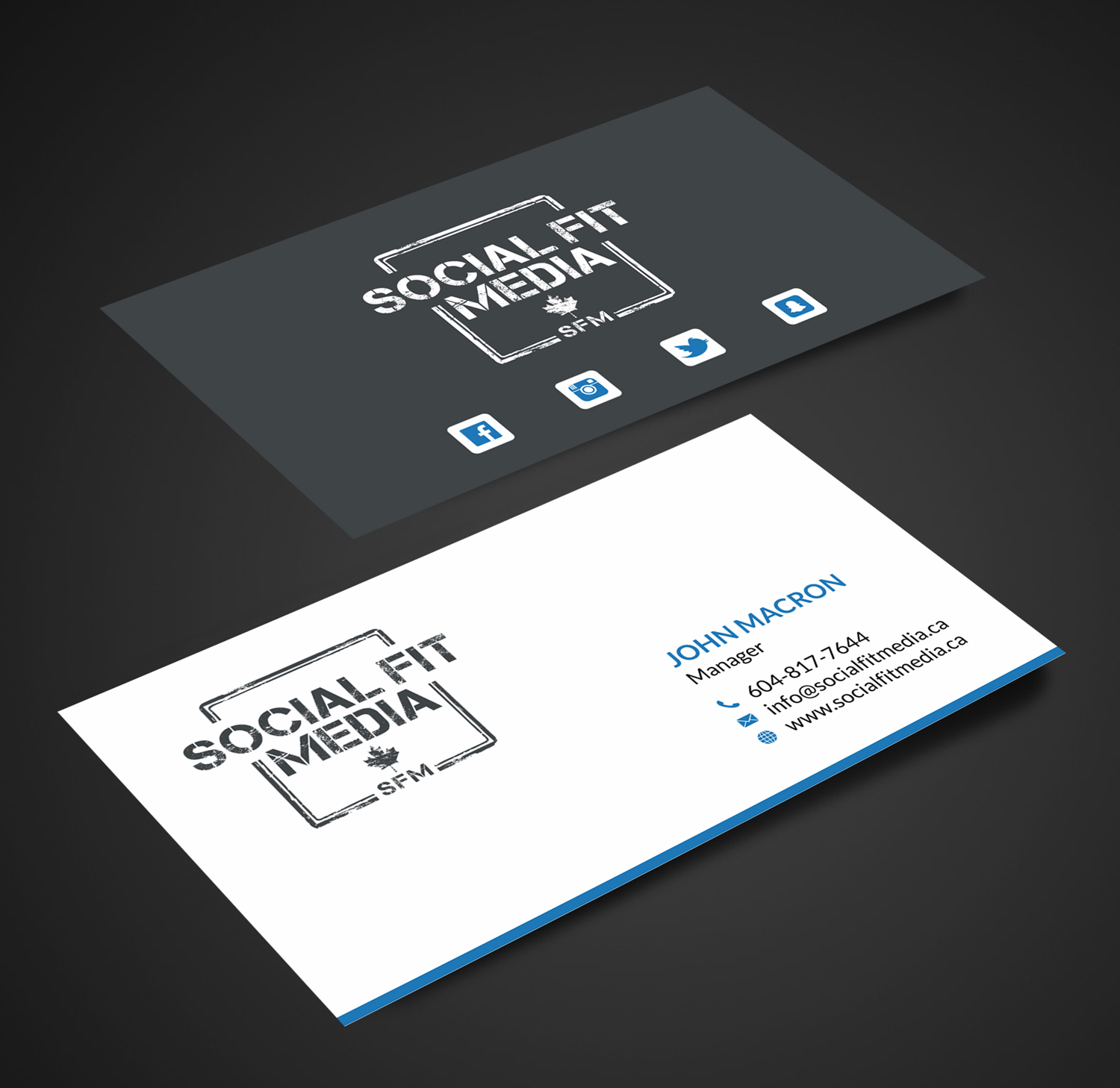 Visitenkarten-Design von SKYdesign für Social Fit Media | Design #14945926