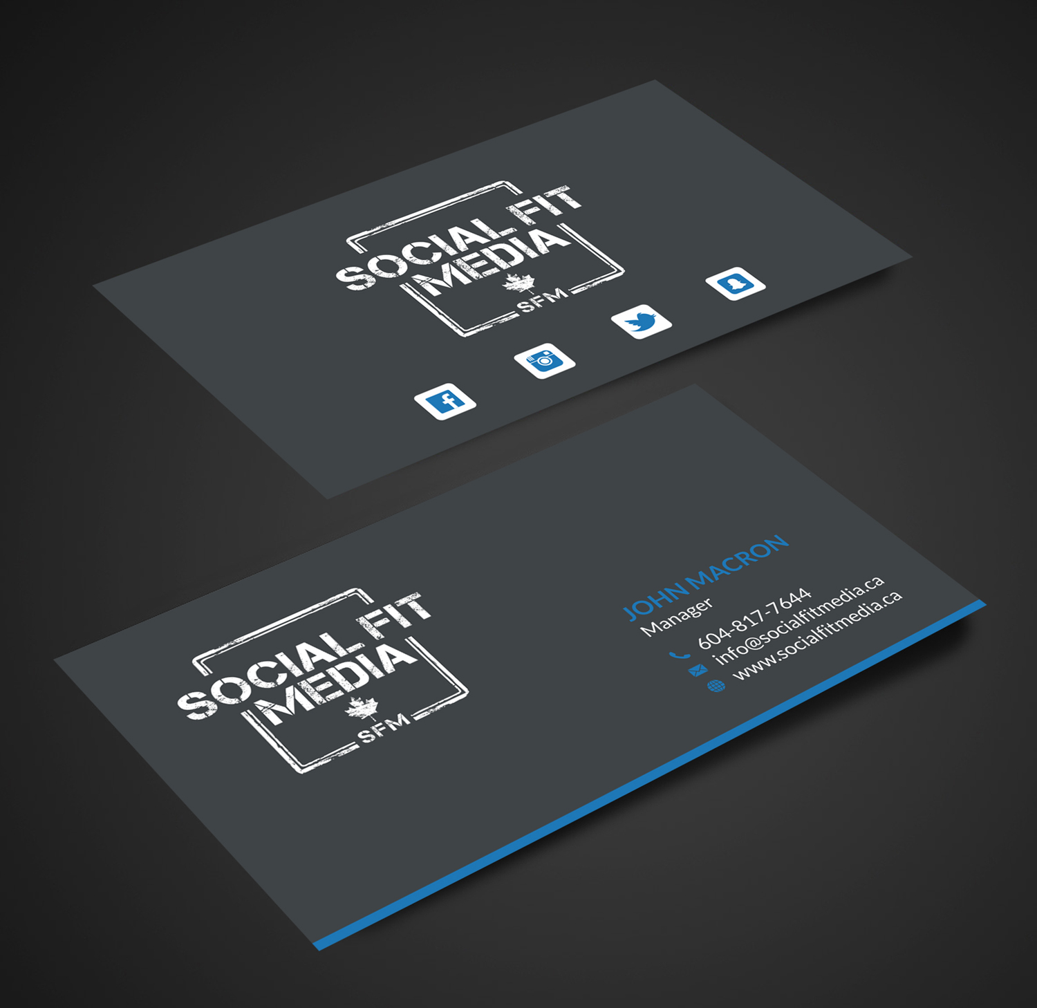 Visitenkarten-Design von SKYdesign für Social Fit Media | Design #14945927