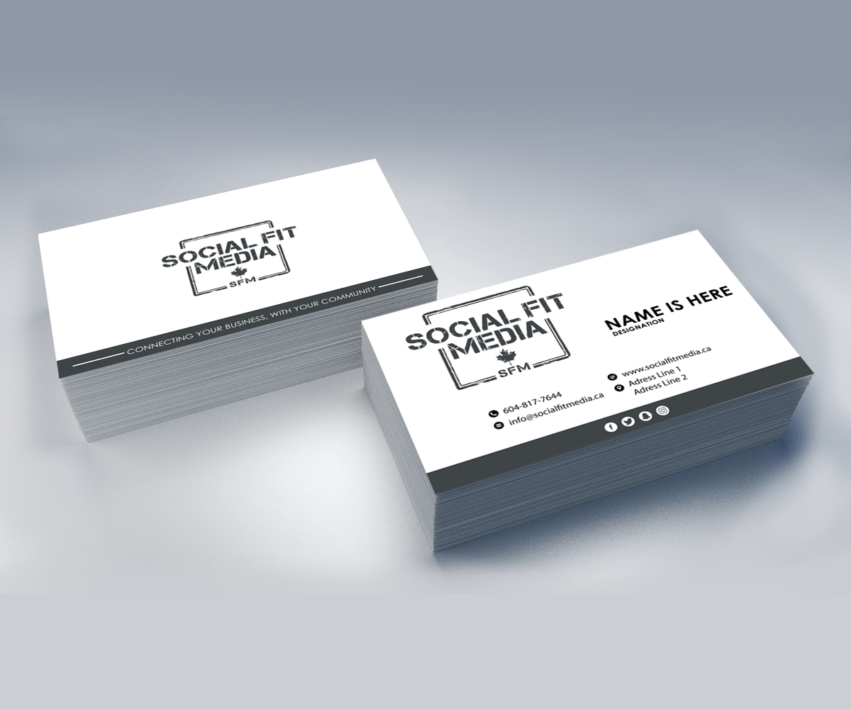 Business Card Design by Manikantan for Social Fit Media | Design #14950841