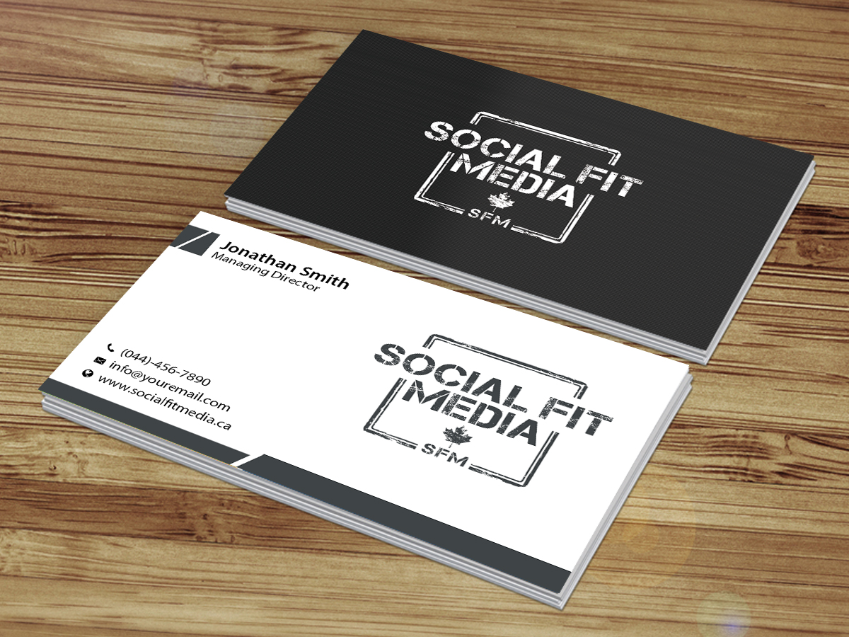 Business Card Design by Creations Box 2015 for Social Fit Media | Design #14968026