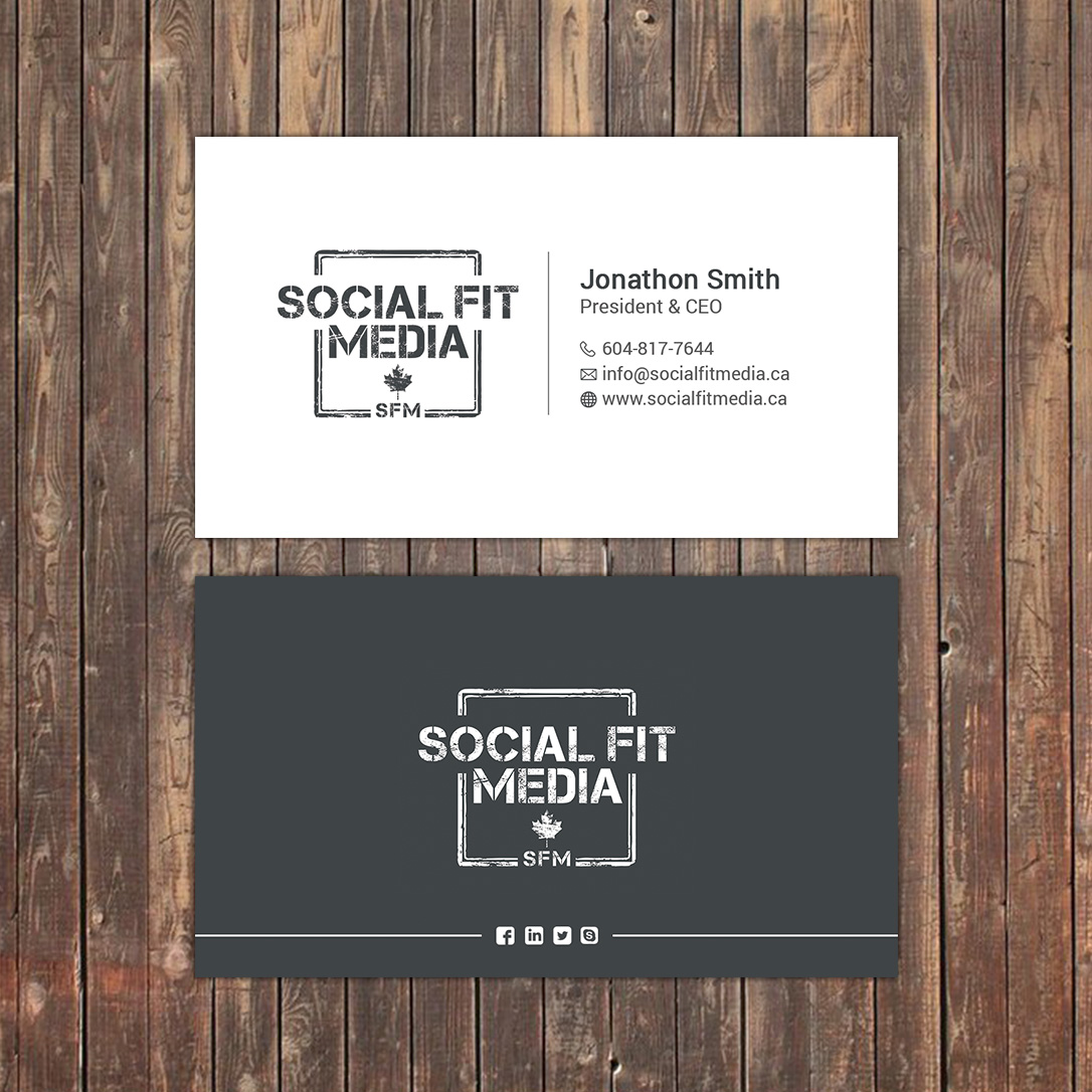 Business Card Design by Sky007 for Social Fit Media | Design #14913438
