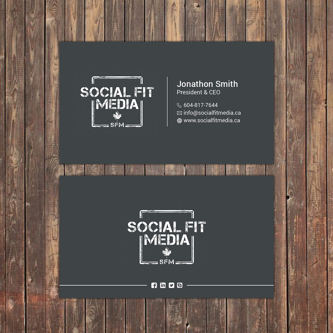 Business Card Design by Sky007 for Social Fit Media | Design #14913496