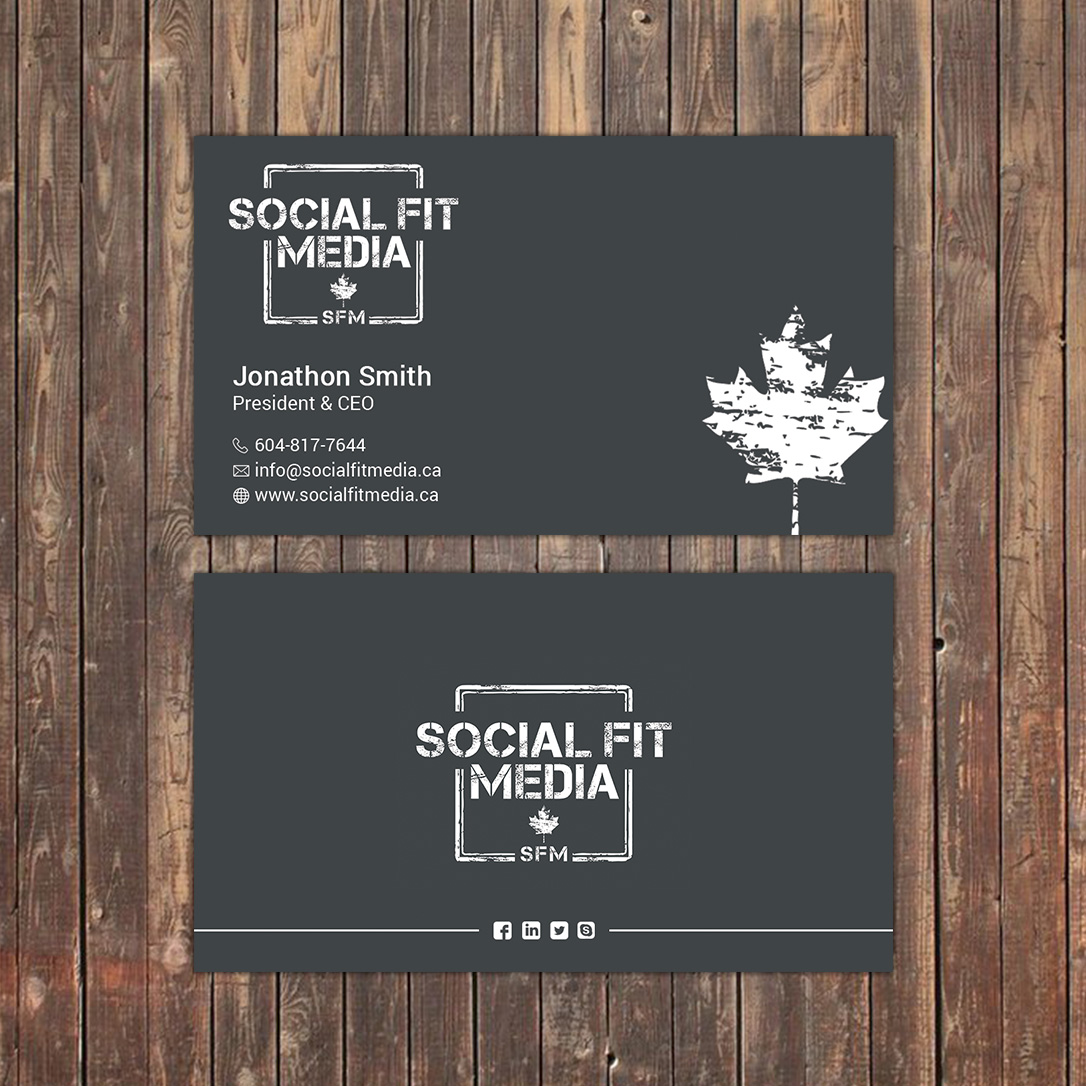 Business Card Design by Sky007 for Social Fit Media | Design #14913537
