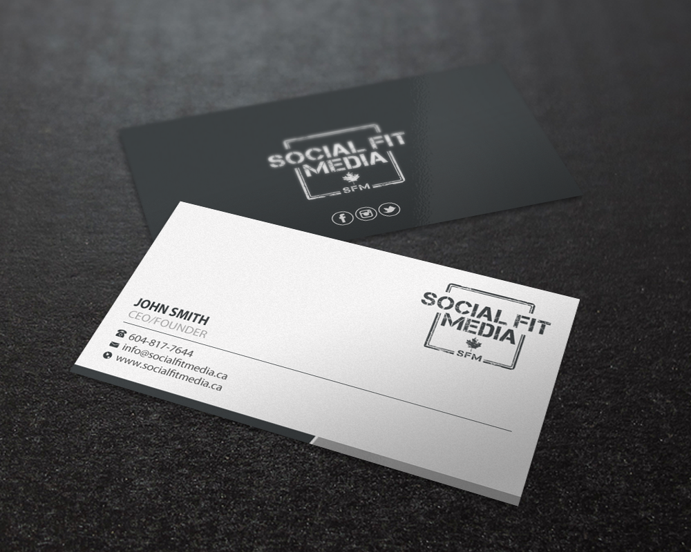 Business Card Design by Brand aid for Social Fit Media | Design #14944050