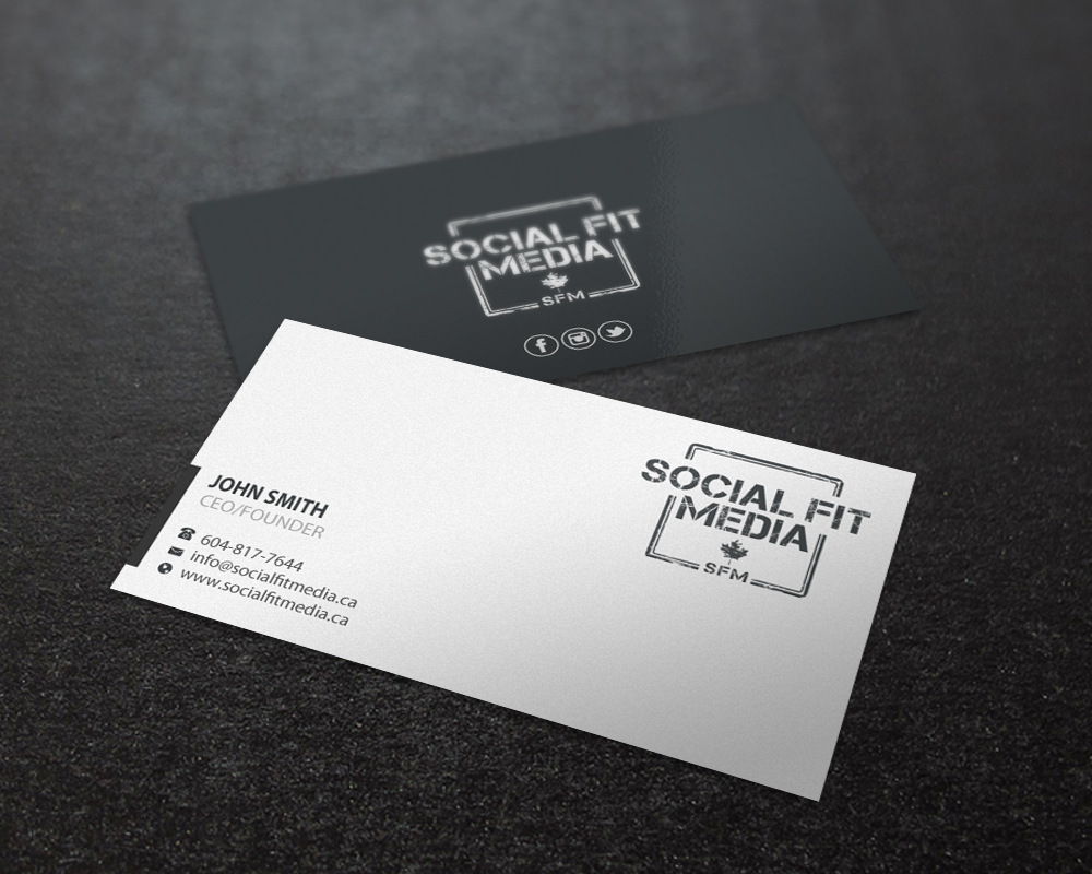 Business Card Design by Brand aid for Social Fit Media | Design #14944056