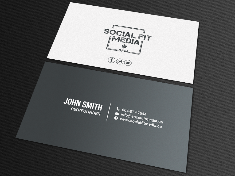 modern serious marketing business card design for social social media business card