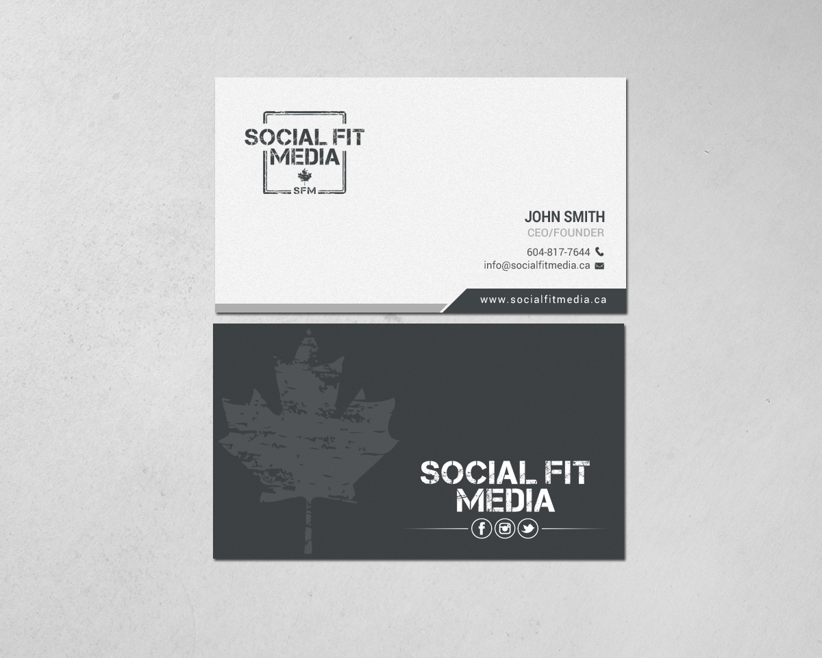 Diseño de Tarjeta de Presentación por chandrayaan.creative para Social Fit Media | Diseño #14921800