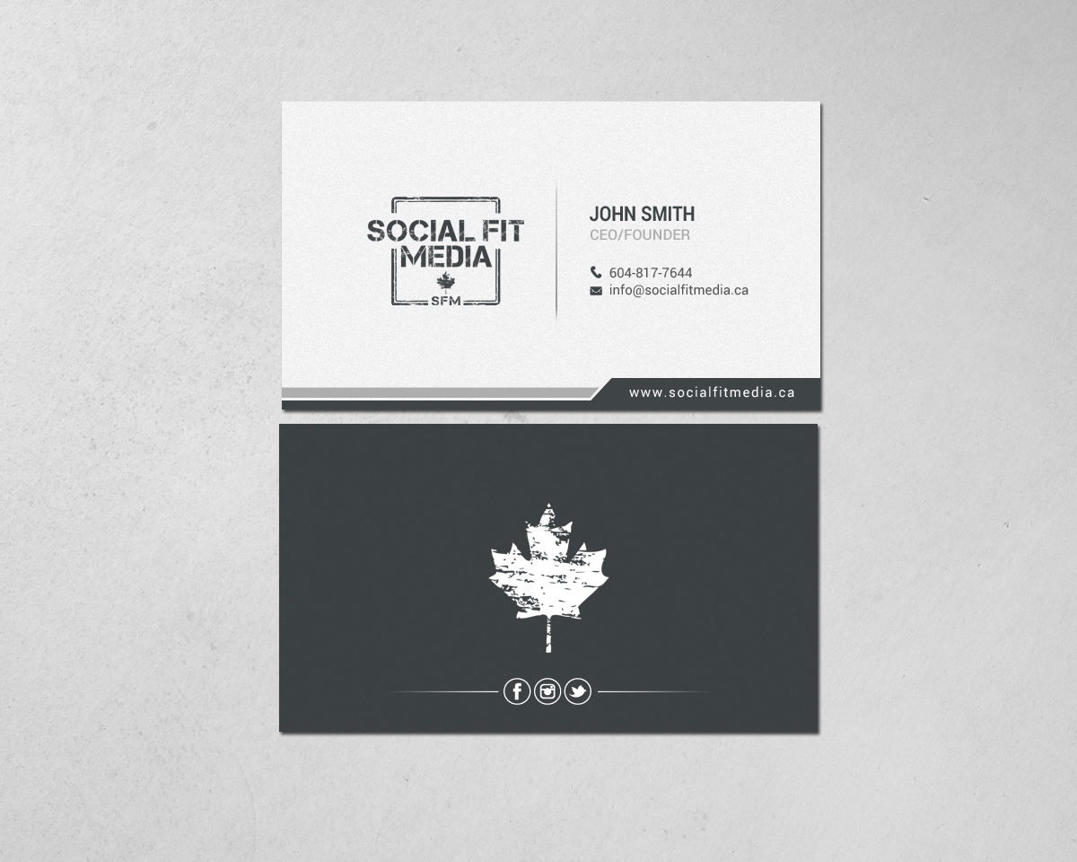 Business Card Design by chandrayaan.creative for Social Fit Media | Design #14921803