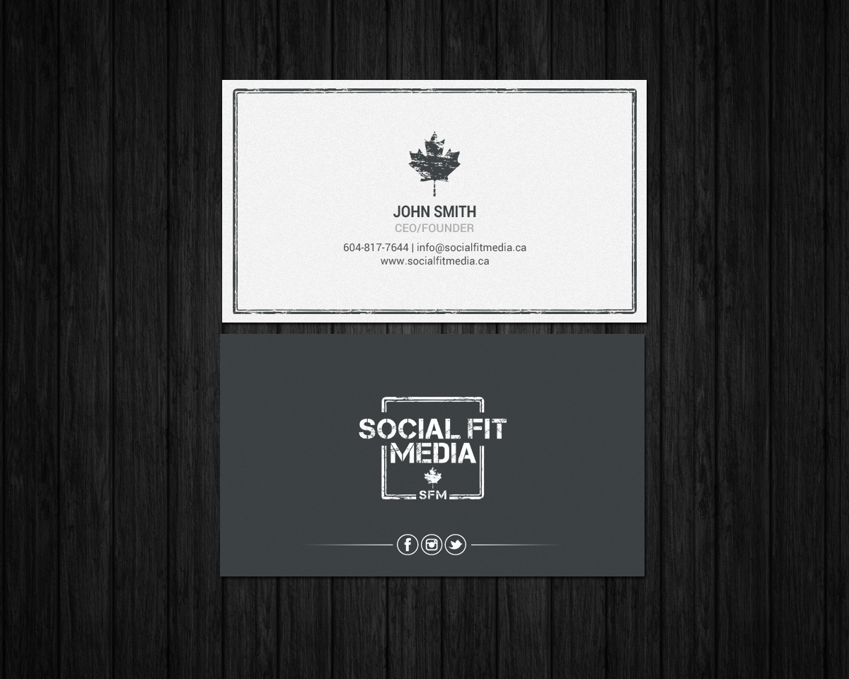 Diseño de Tarjeta de Presentación por chandrayaan.creative para Social Fit Media | Diseño #14921826