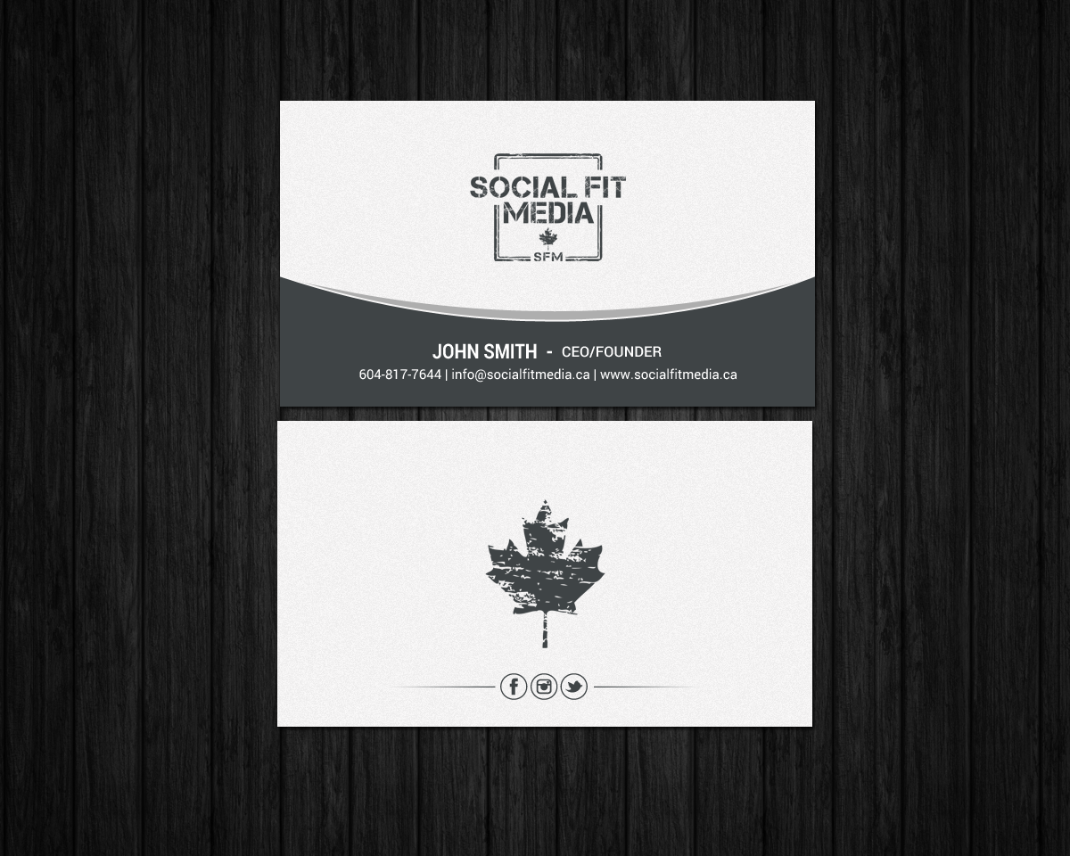 Diseño de Tarjeta de Presentación por chandrayaan.creative para Social Fit Media | Diseño #14921839