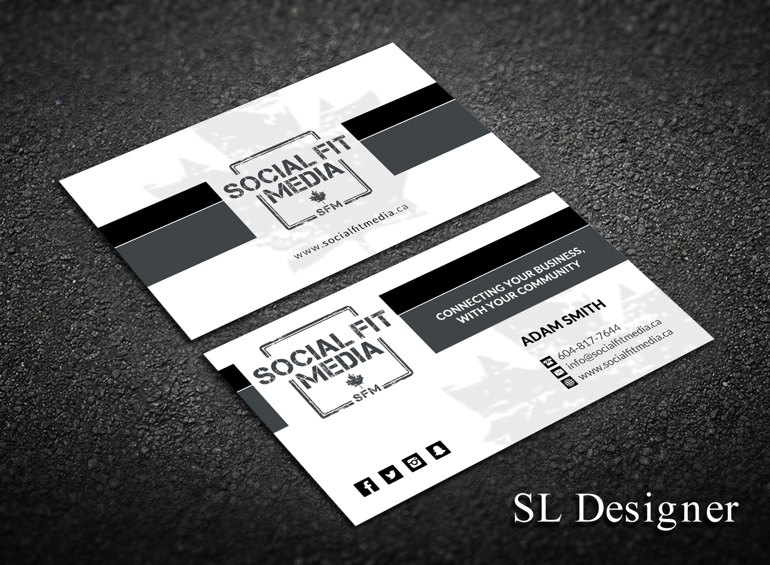 Business Card Design by SL Designer for Social Fit Media | Design #14911320