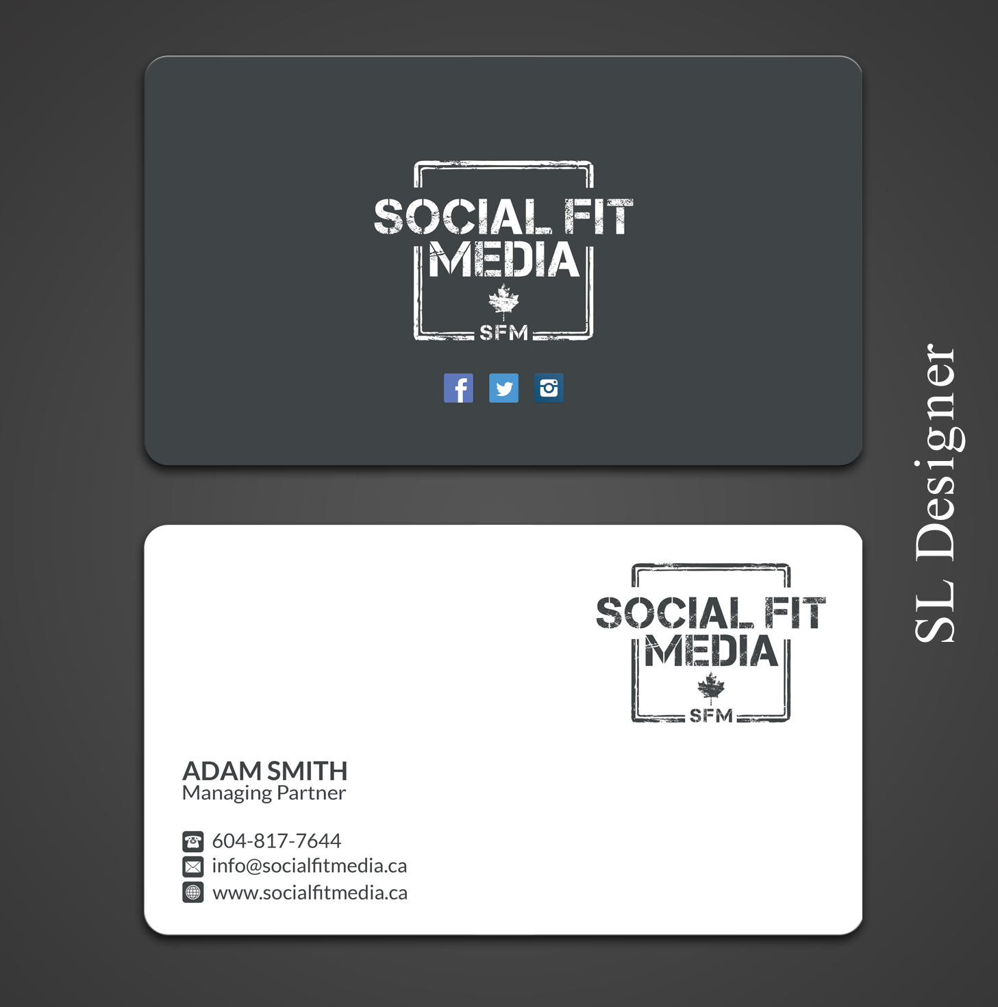 Business Card Design by SL Designer for Social Fit Media | Design #14925010