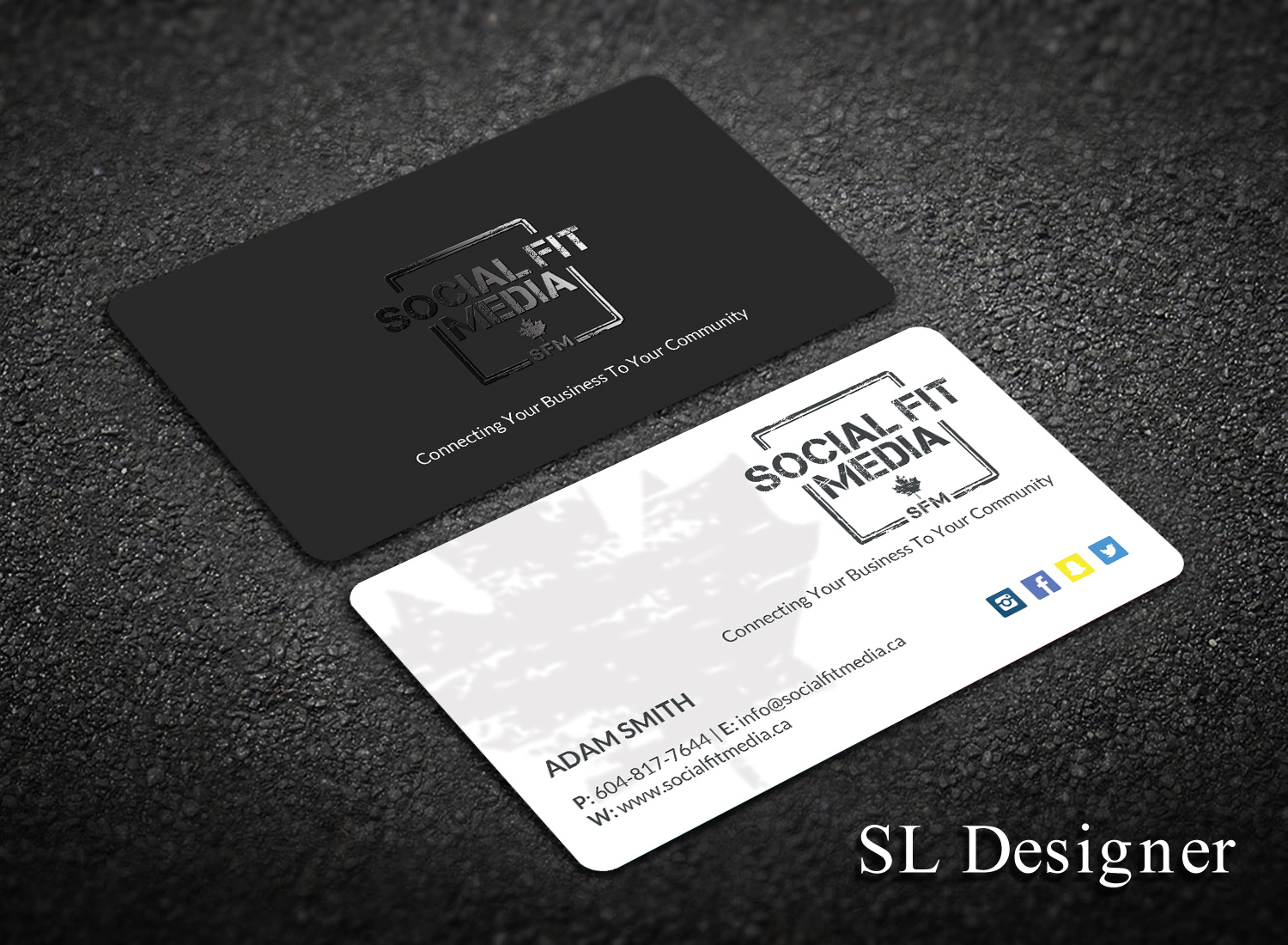 Business Card Design by SL Designer for Social Fit Media | Design #14975363