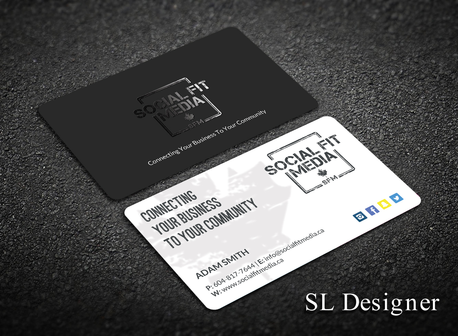 Business Card Design by SL Designer for Social Fit Media | Design #14975664