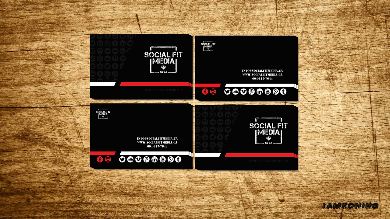 Business Card Design by iamkoning for Social Fit Media | Design #14946441