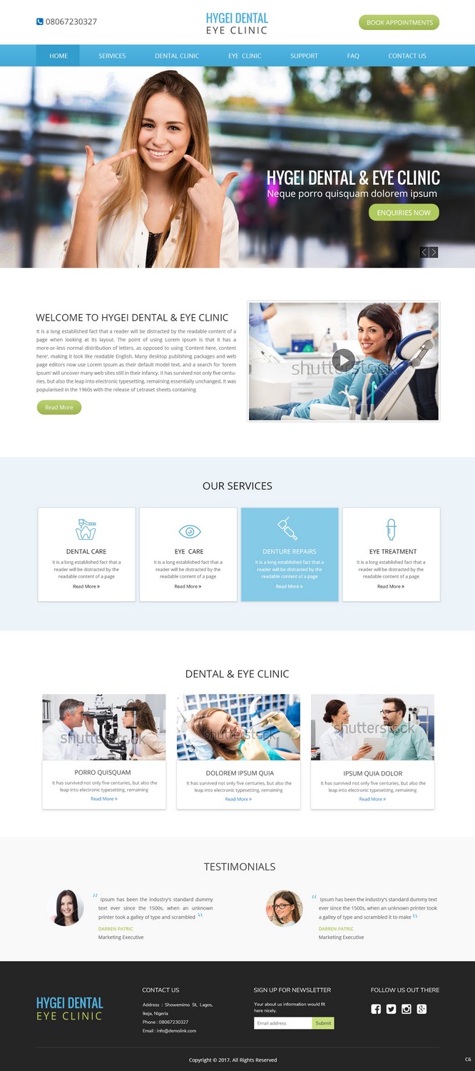 Diseño Web por pb para Hygei Dental and Eye Clinic | Diseño #14923423