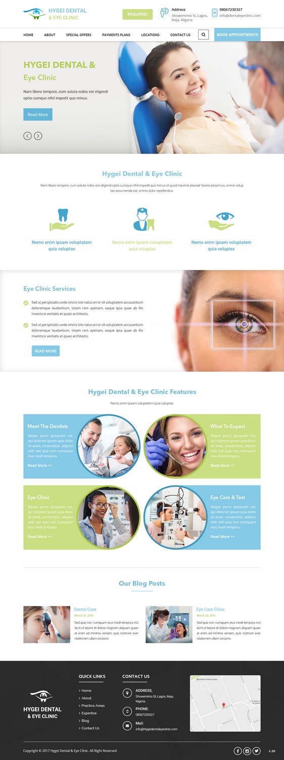 Web-Design von pb für Hygei Dental and Eye Clinic | Design #14923431